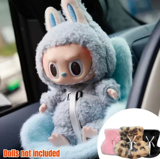 Luxury Car Seat for Lububu Dolls — Fluffy & Glossy Styles