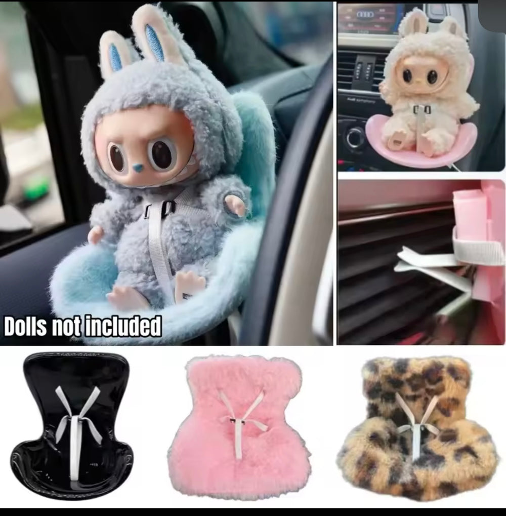 Luxury Car Seat for Lububu Dolls — Fluffy & Glossy Styles