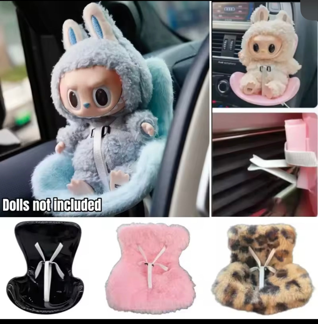 Luxury Car Seat for Lububu Dolls — Fluffy & Glossy Styles